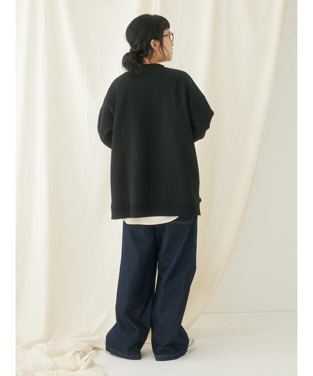 CRAFT STANDARD BOUTIQUE 裏起毛クルーネックチュニック Black