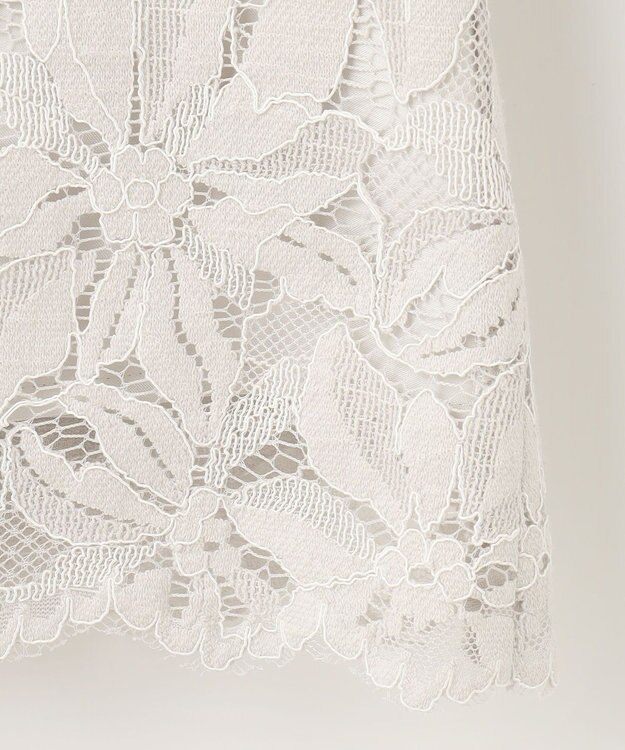 自由区 【XSサイズ～/洗える/セット可】フラワーコードレース ペプラムブラウス ライトグレー系