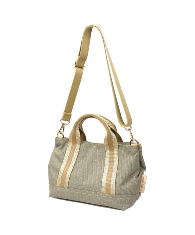 Regalo Felice 【撥水 / 色落ちしないデニム調生地 / 2way】ショルダー小 / REGALO BE(ベージュ×ゴールドベージュ)