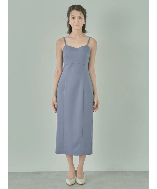 earth music&ecology ＳＥＴ２点　レースブラウス付きナローワンピース Grayish Blue