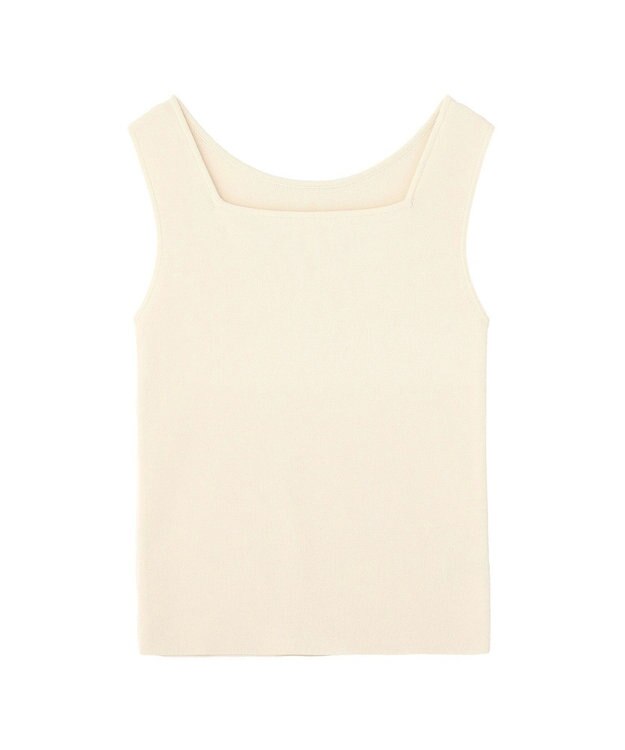 YECCA VECCA 2wayスクエアノースリーブニット Ivory