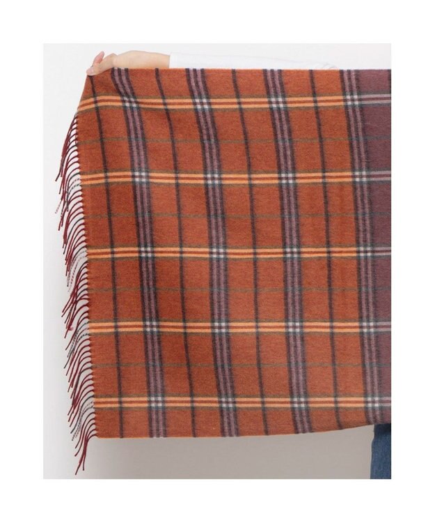 UNBILLION カシュネ cache nez / ウールメニーチェックストール レッド