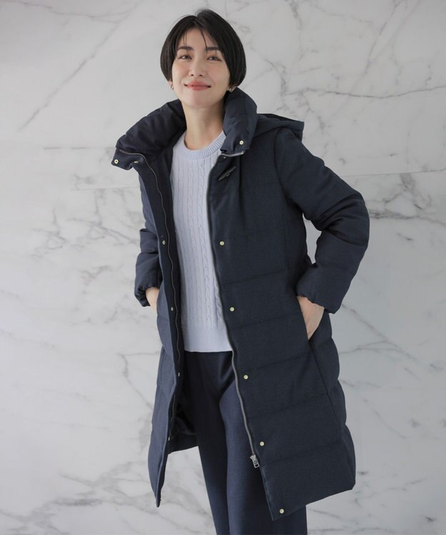 J.PRESS LADIES 【洗える】WOOL BLEND AIR クルーネック ニット ライラックブルー系
