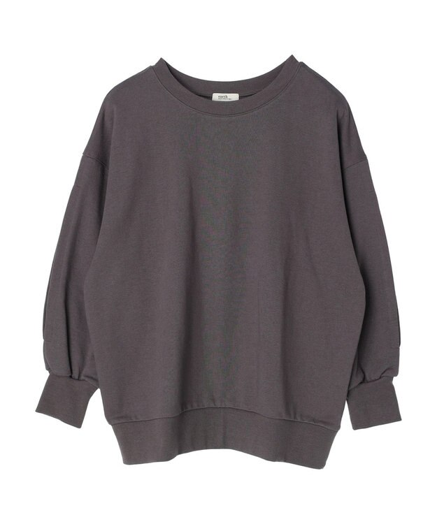 earth music&ecology 袖スリットスウェット Charcoal Gray