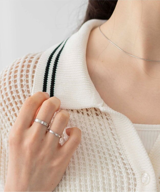 WEGO 襟付きメッシュニットショートカーデ ホワイト