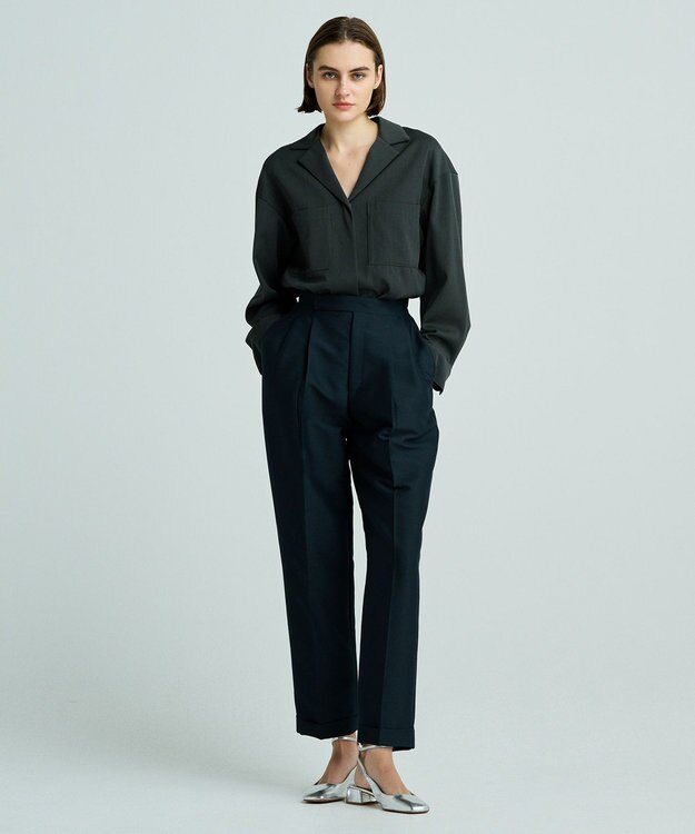 uncrave 【UNISEXあり】ギャバジン シャツ（uncrave WHITE） スレート