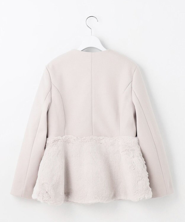 Feroux ペプラムファー ジャケット アイボリー系