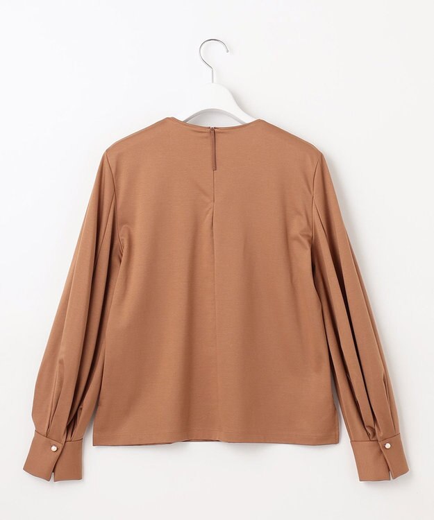 自由区 L 【洗える】ハイカウントパフスリーブ カットソー ブラウン系