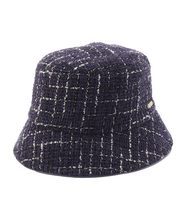 MOONBAT FURLA 【日本製】チェックツイード バケットハット ダークパープル