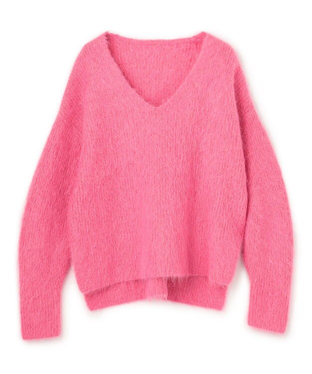 uncrave アルパカニット Vネックトップス ピンク