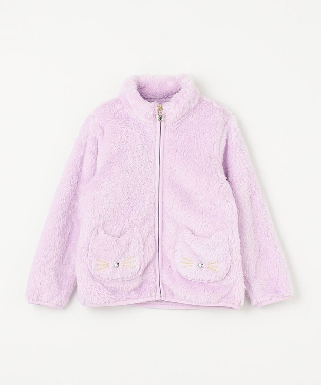 ANY KIDS ネコポケットボアブルゾン ラベンダー