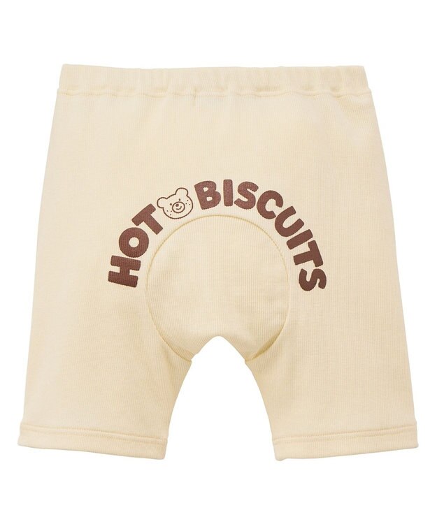 MIKI HOUSE HOT BISCUITS 【70-100cm】ロゴシリーズ 6分丈ハーフパンツ アイボリー