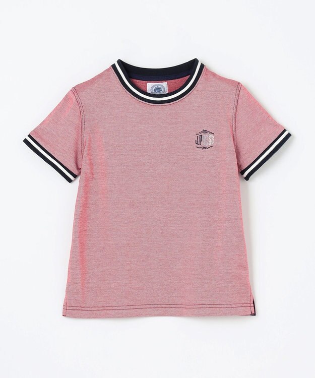 J.PRESS KIDS 【110-130cm】COOLMAX コンビボーダー リブＴシャツ レッド系
