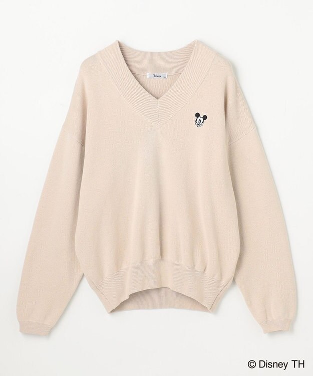 ANY 【ディズニー】ミッキーマウス／スウェットライクニット サンドベージュ