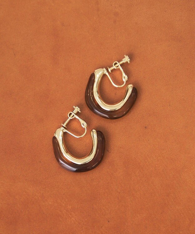 AMERICAN HOLIC トートイズライクフープイヤリング Brown