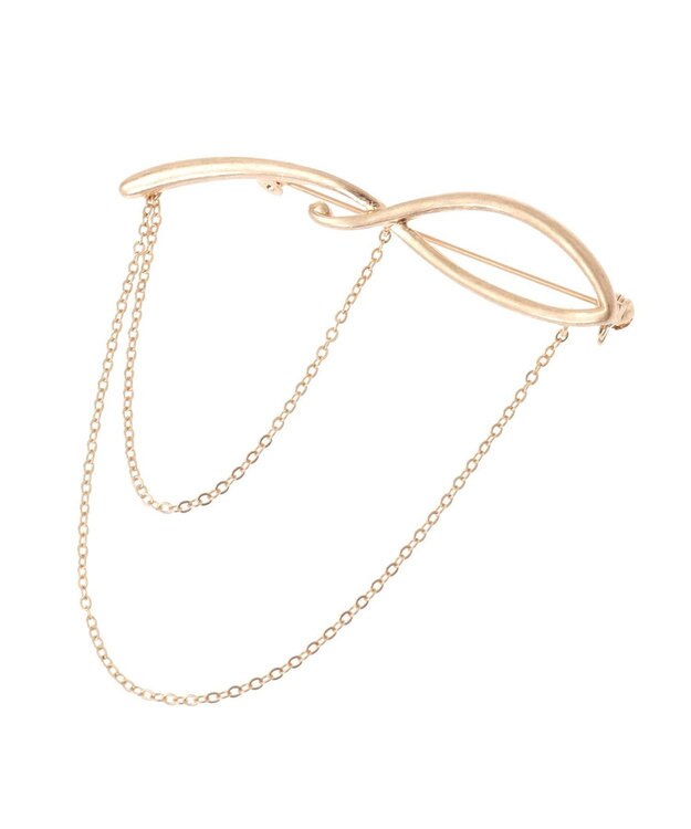 AMERICAN HOLIC ダブルチェーンブローチ Gold