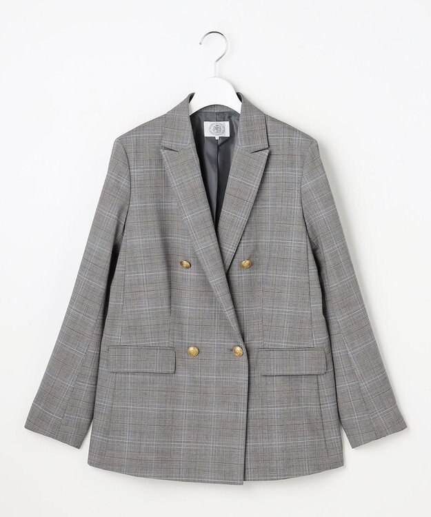 J.PRESS LADIES ANASTASIAトロ ダブル ジャケット グレーチェック系