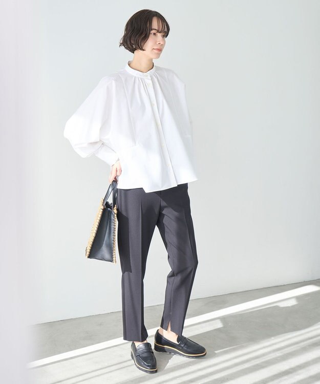 UNFILO ハイウエストテーパードパンツ ブラック