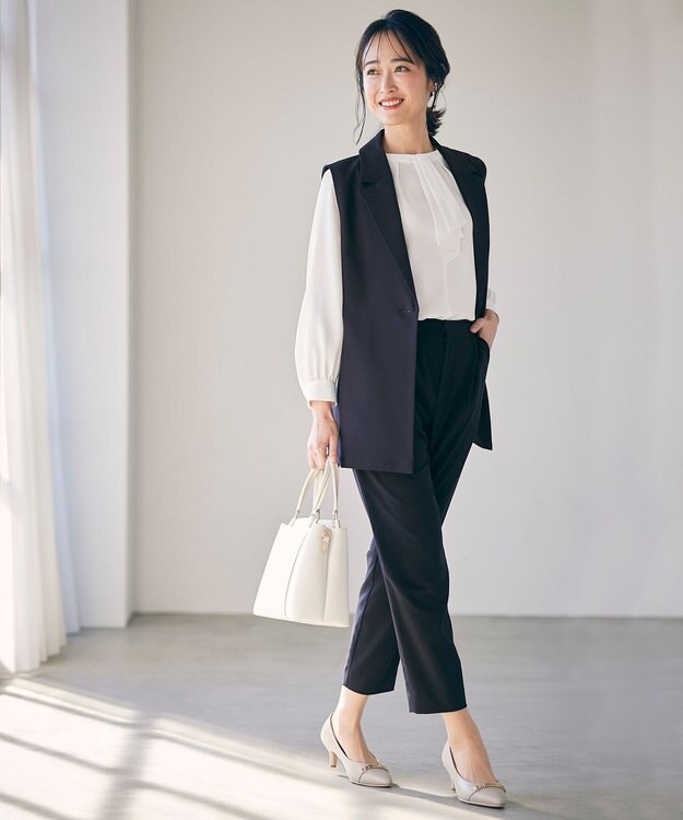 ANY SIS 【洗える】テーラード ジレ ネイビー