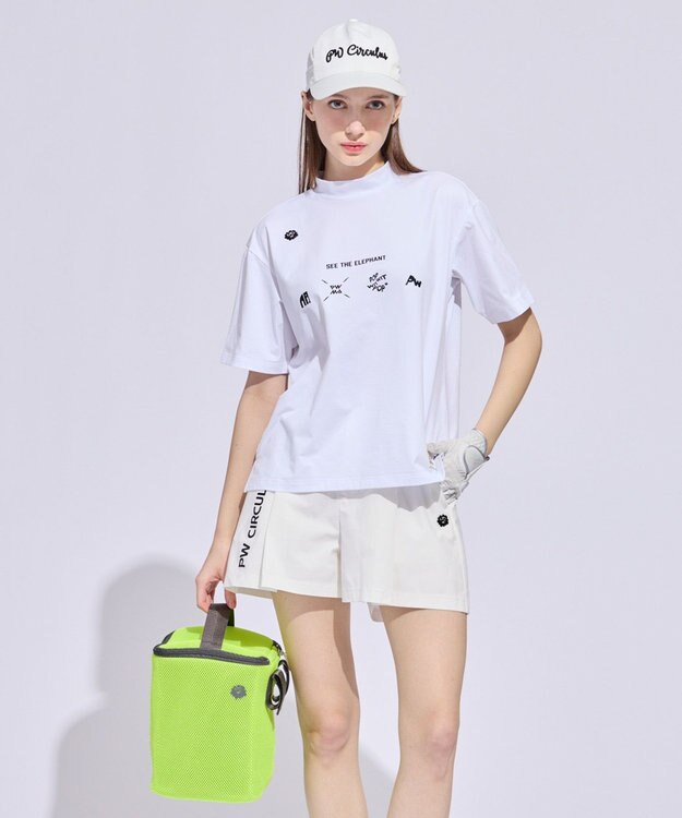 PW CIRCULUS 【WOMEN】アニマルグラフィックモックネック  ゴルフウェア レディース ホワイト系