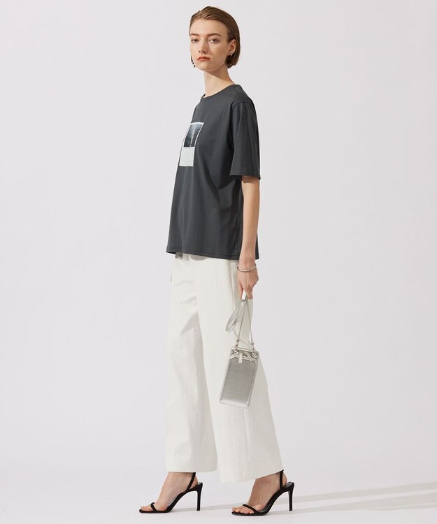 ICB 【接触冷感・UVケア・洗える】ロゴＴＥＥ カットソー フォト×チャコール系