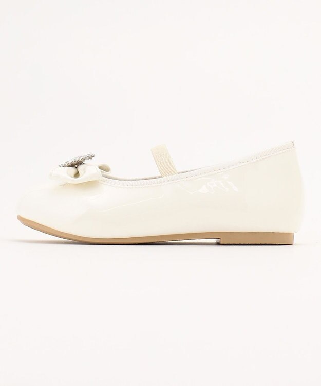ANY KIDS エナメルフラットパンプス オフホワイト