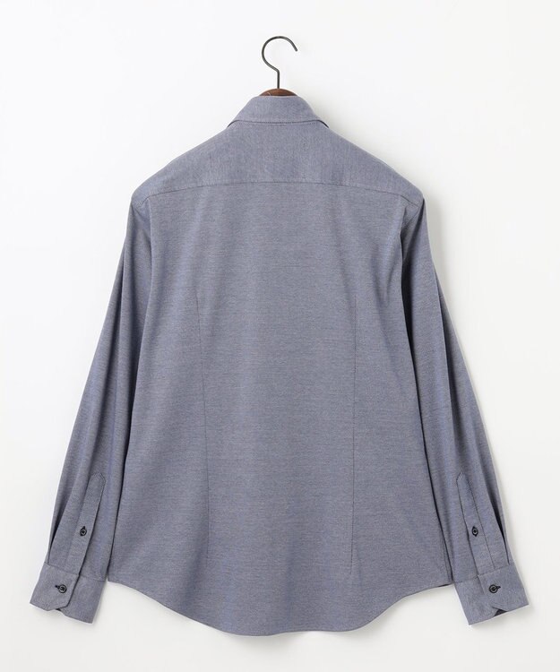 JOSEPH ABBOUD 【ジャージーシャツで快適な着心地】コンパクトジャージー バーズアイ シャツ サックスブルー系