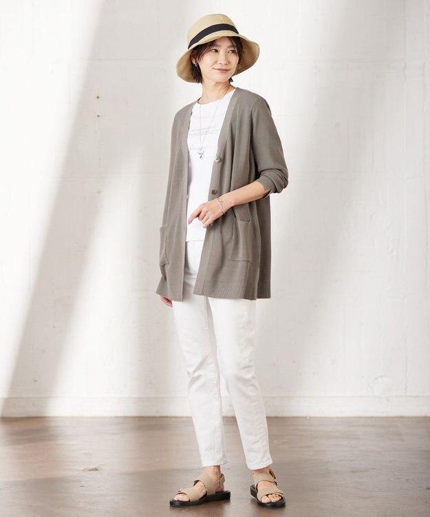 J.PRESS LADIES 【洗える】 コットンモダール カーディガン ブラウン系