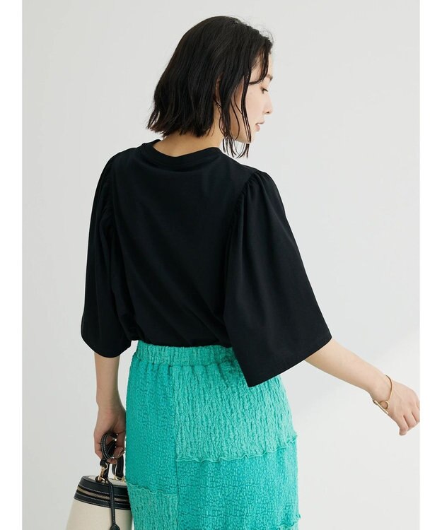 Green Parks 汗じみ防止袖ギャザープルオーバー Off White