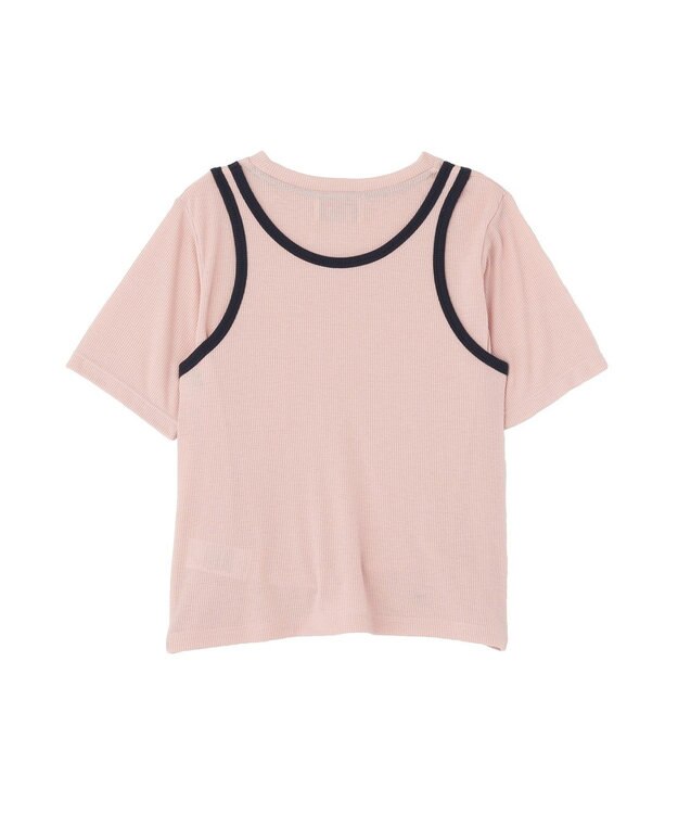 AMERICAN HOLIC 【PENNEY'S】配色タンクトップ+Tシャツ Pink