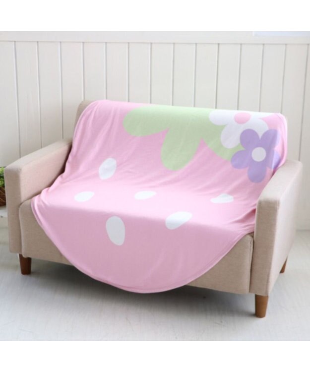 Mother garden マザーガーデン 野いちご クール ダイカット ブランケット 《チェーリー柄》 106×125cm ピンク（淡）