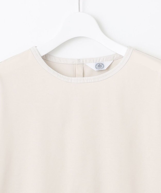 J.PRESS LADIES L プレーティングジャージー タックスリーブ カットソー グレージュ系