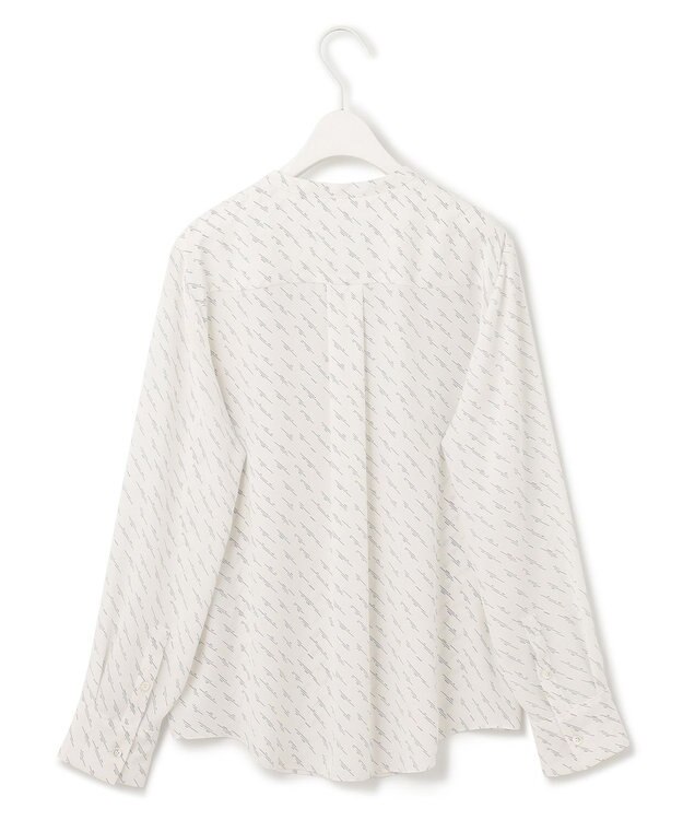 ICB 【洗える・UVケア】BackSatinAmunzen キーネックブラウス ダイアゴナルライン柄系