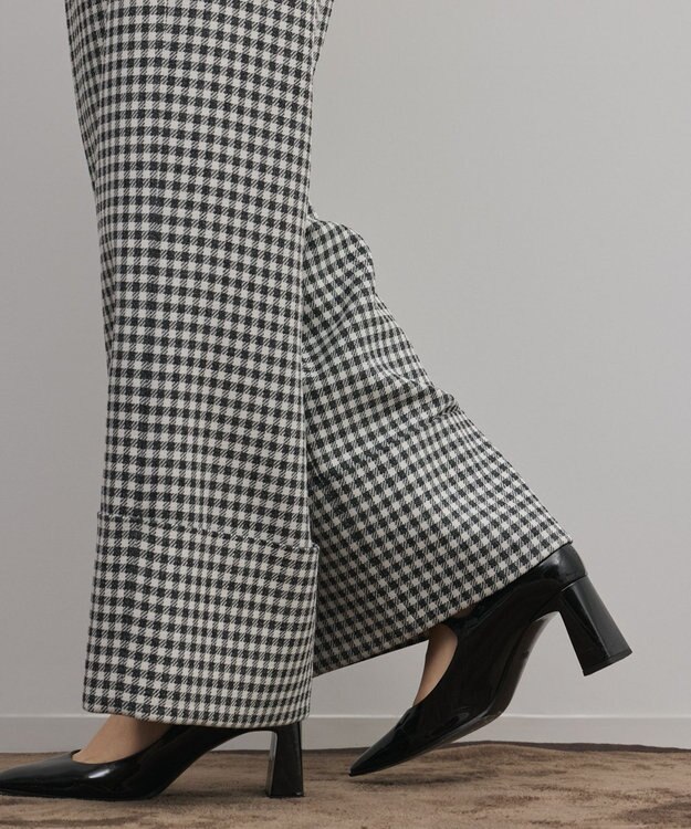 GRACE CONTINENTAL ロールアップギンガムパンツ バイカラー