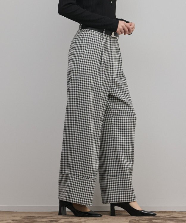 GRACE CONTINENTAL ロールアップギンガムパンツ バイカラー