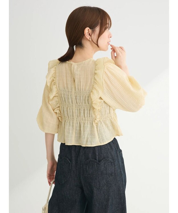 Green Parks ・ＥＬＥＮＣＡＲＥ　ＤＵＥ　シャドーチェックブラウス Yellow