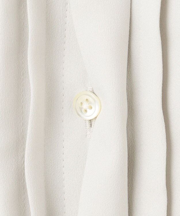 J.PRESS LADIES 【洗える】ヌーディスバックサテン タックプリーツ ブラウス グレージュ系