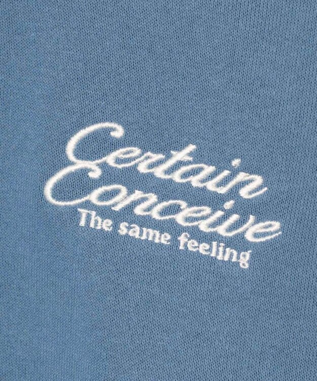 WEGO ラインハーフジップBIGスウェット サックス