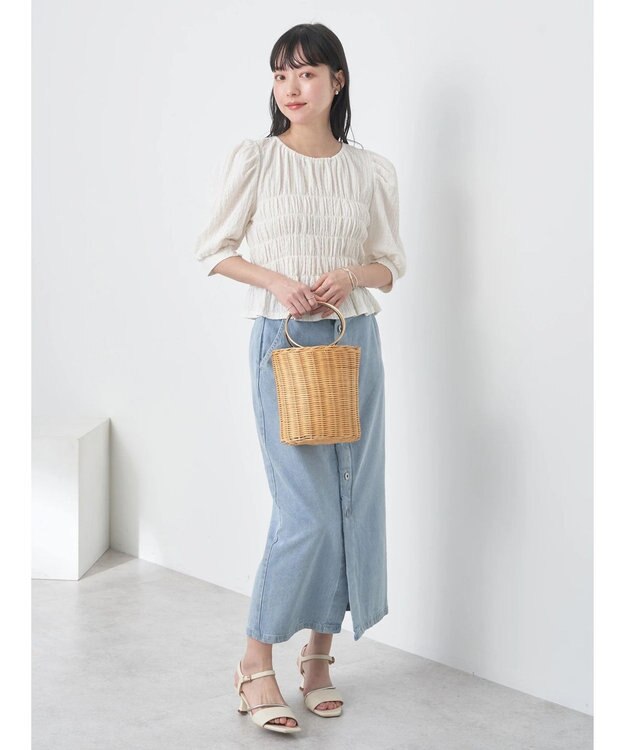 earth music&ecology ポコポコシャーリングトップス White