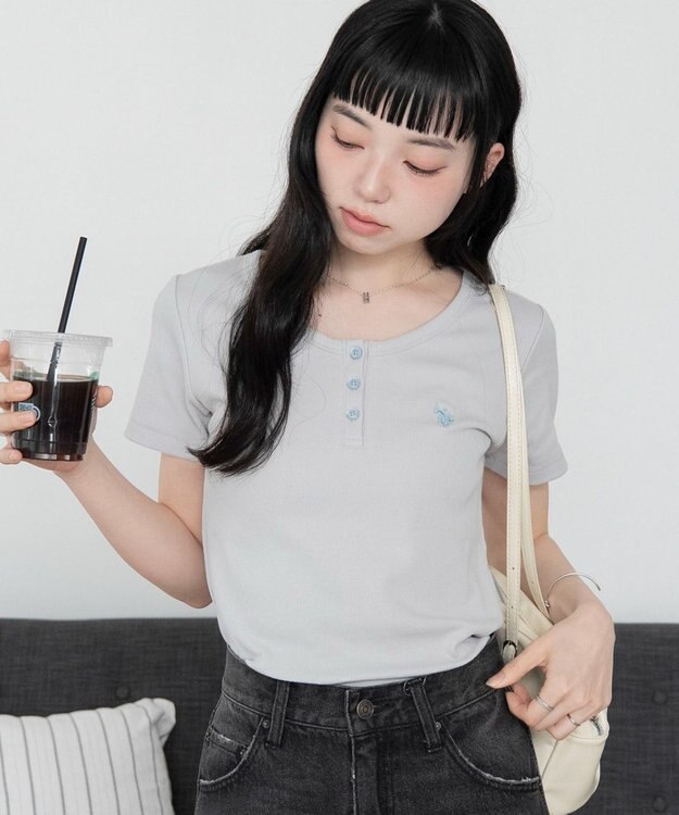 WEGO 別注USPOLOヘンリーネックT ライトグレー