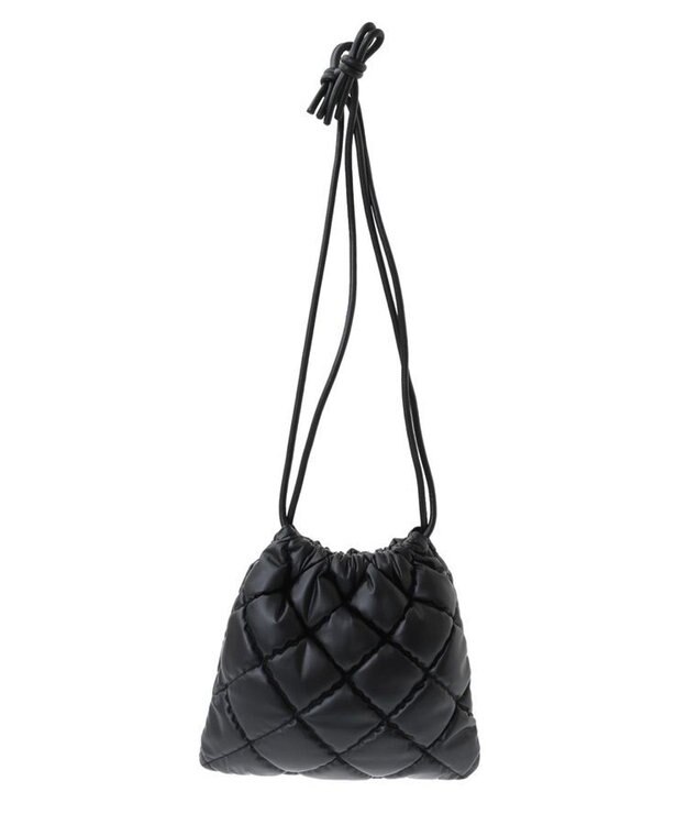 Green Parks ・ＱＵＯＮ　合皮キルト巾着 Black