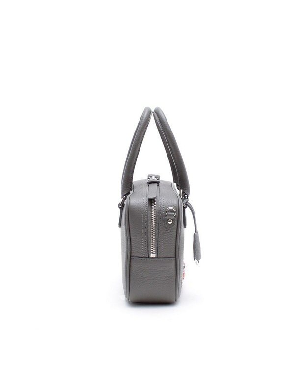 A.D.M.J. スワロフスキー・クリスタル　牛革　ボストンバッグ　23cm O.GY