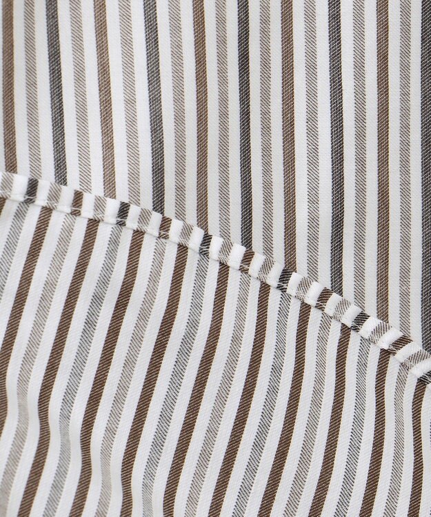 JOSEPH ABBOUD 【キングサイズ】JCサテンストライプ　シャツ ダークブラウン系1