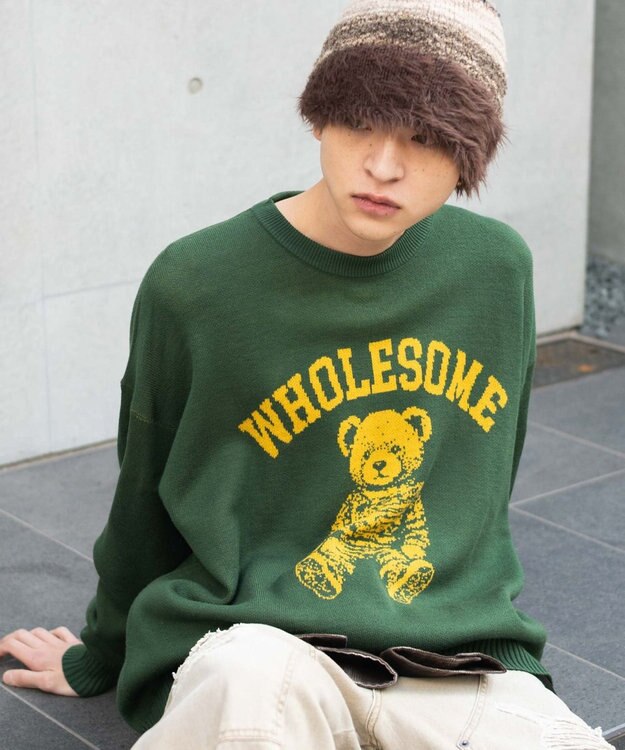 WEGO 【ユニセックス着用ITEM/SMLサイズ展開】ジャガードグラフィックプルオーバー 柄7