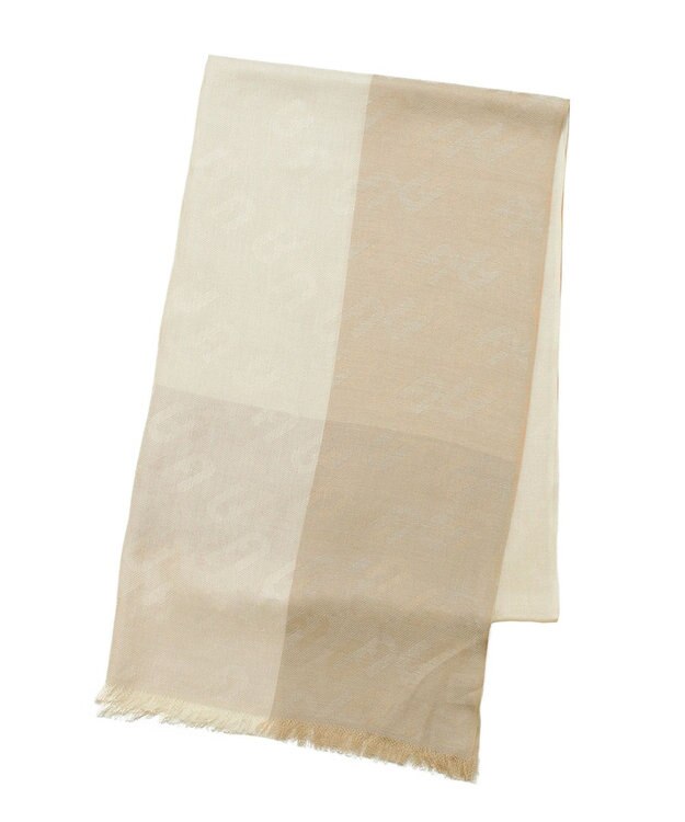 フルラ　薄手ストール　アーチロゴ　洗えるシルクカシミヤ　ベージュ系 フルラ 薄手ストール アーチロゴ 洗えるシルクカシミヤ ベージュ