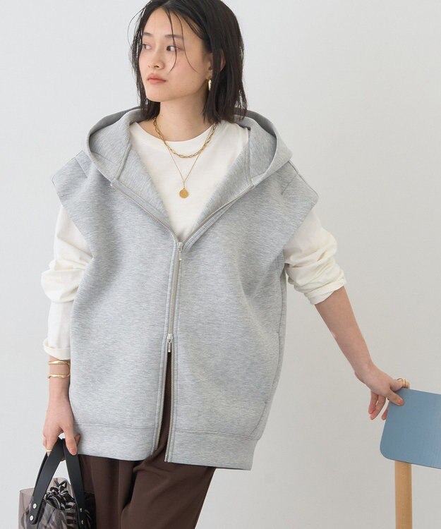 AMERICAN HOLIC ポンチZIPフーディーベスト Ivory