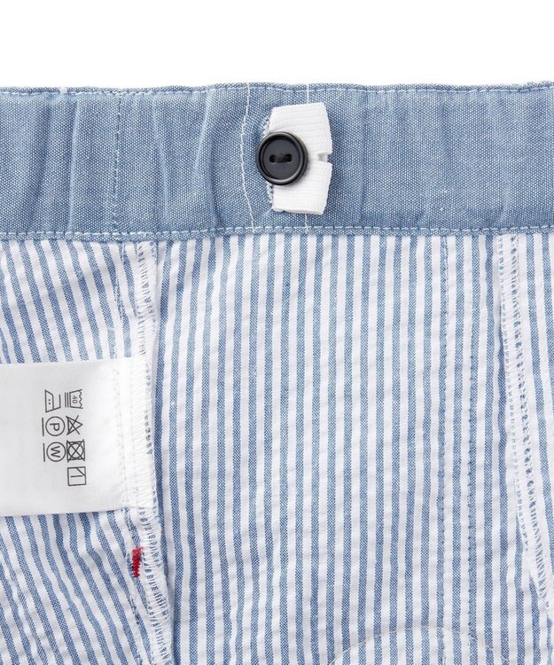 MIKI HOUSE HOT BISCUITS 【80-120cm】 ワッペン 6分丈 ハーフパンツ ブルー