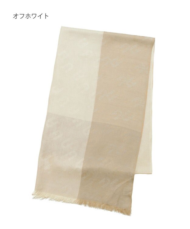 MOONBAT FURLA シルクカシミヤジャカードストール／幅55cm オフホワイト