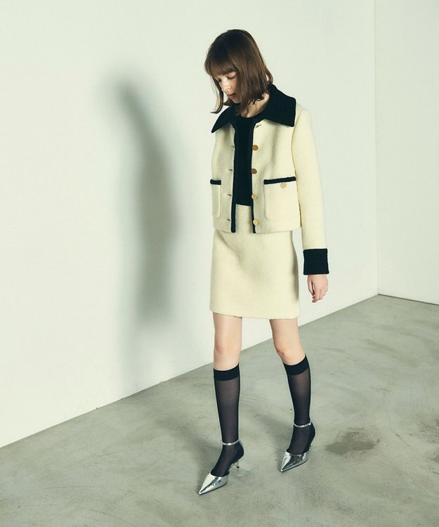 GRACE CONTINENTAL ウールパイルジャケット キナリ