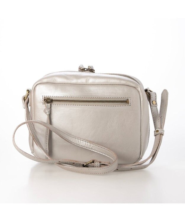 UNBILLION ピークスピーク PEAKSPEAK / 牛革パッチワークスクエアショルダー シルバー